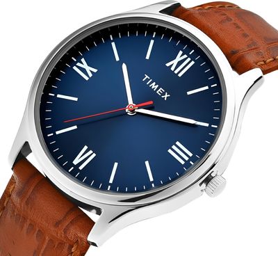 TIMEX Blue Dial Leather Strap Analog Watch - For Men image 2