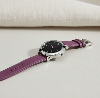 TIMEX Black Dial Genuine Leather Strap Analog Watch - For Women image 2