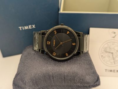 TIMEX Black Dial Stainless Steel Analog Watch image 3