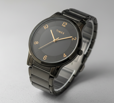 TIMEX Black Dial Stainless Steel Analog Watch image 2