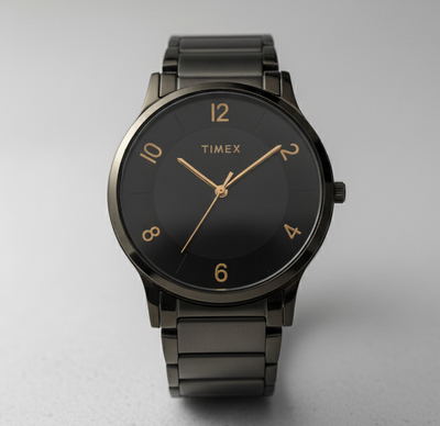 TIMEX Black Dial Stainless Steel Analog Watch