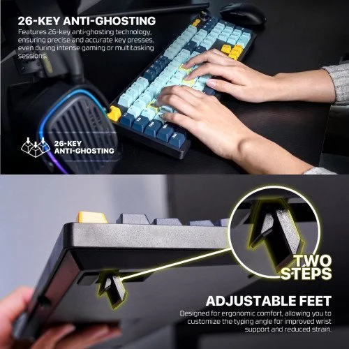 FANTECH ATOM107S MK893S MECHANICAL GAMING KEYBOARD MIZU EDITION SKY BLUE image 2